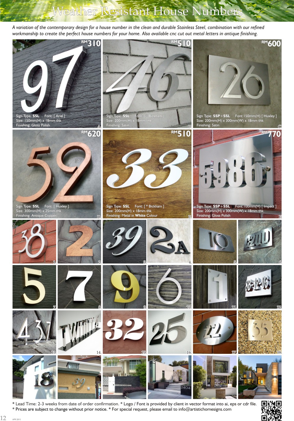 Malaysia Signs Shop Modern Stainless Steel House Numbers
