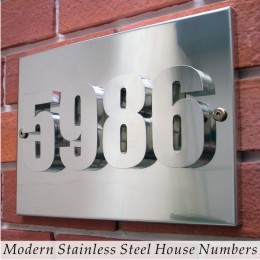 Modern Stainless Steel House Numbers